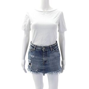 PRPS Womens Thunderbolt High Rise Distressed Raw Hem Denim Skort Blue Size 26